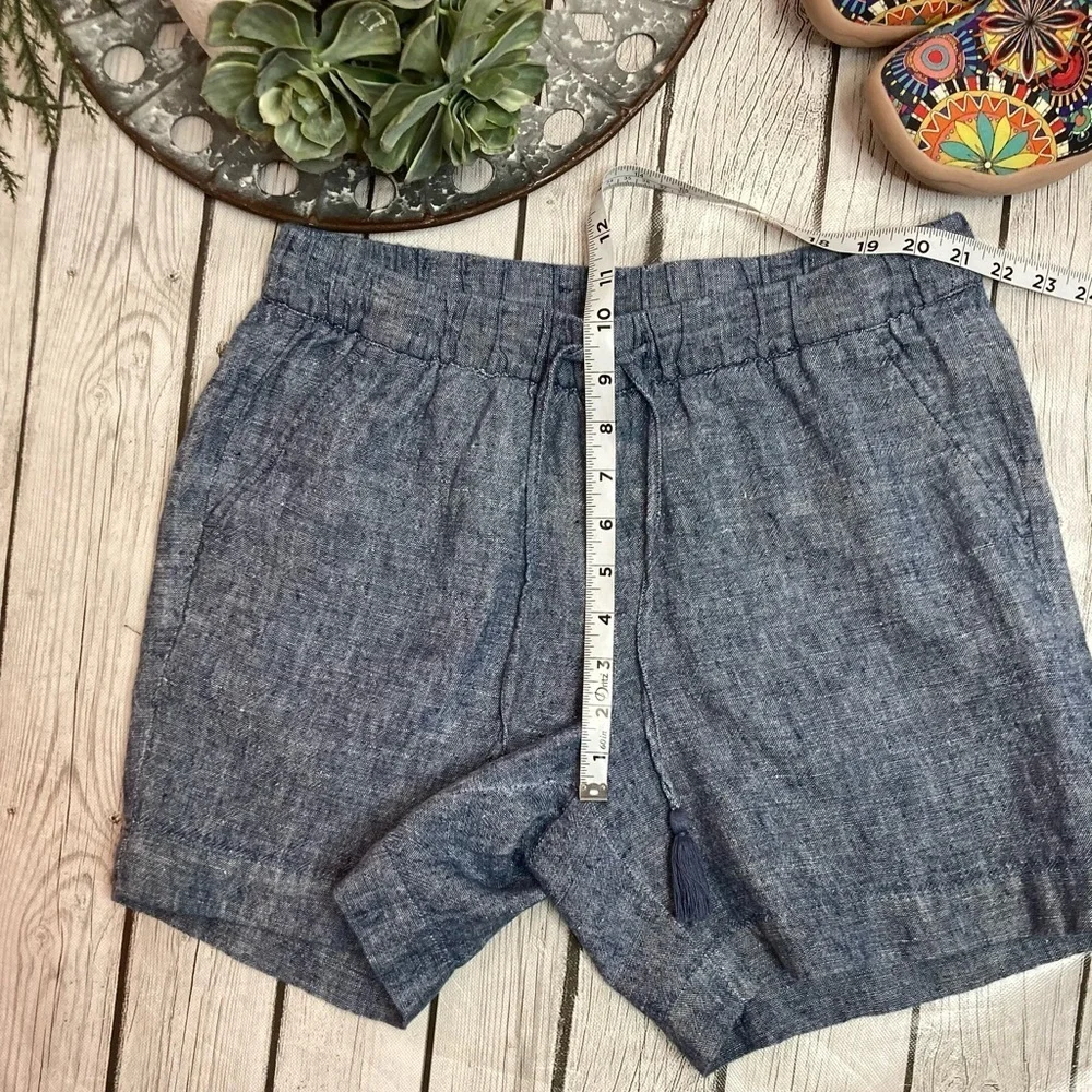 Talbots Drawstring Washed Linen Shorts - Picture 6 of 9